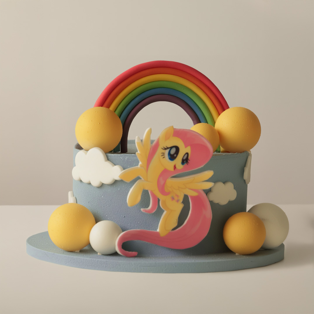 Pony with rainbow